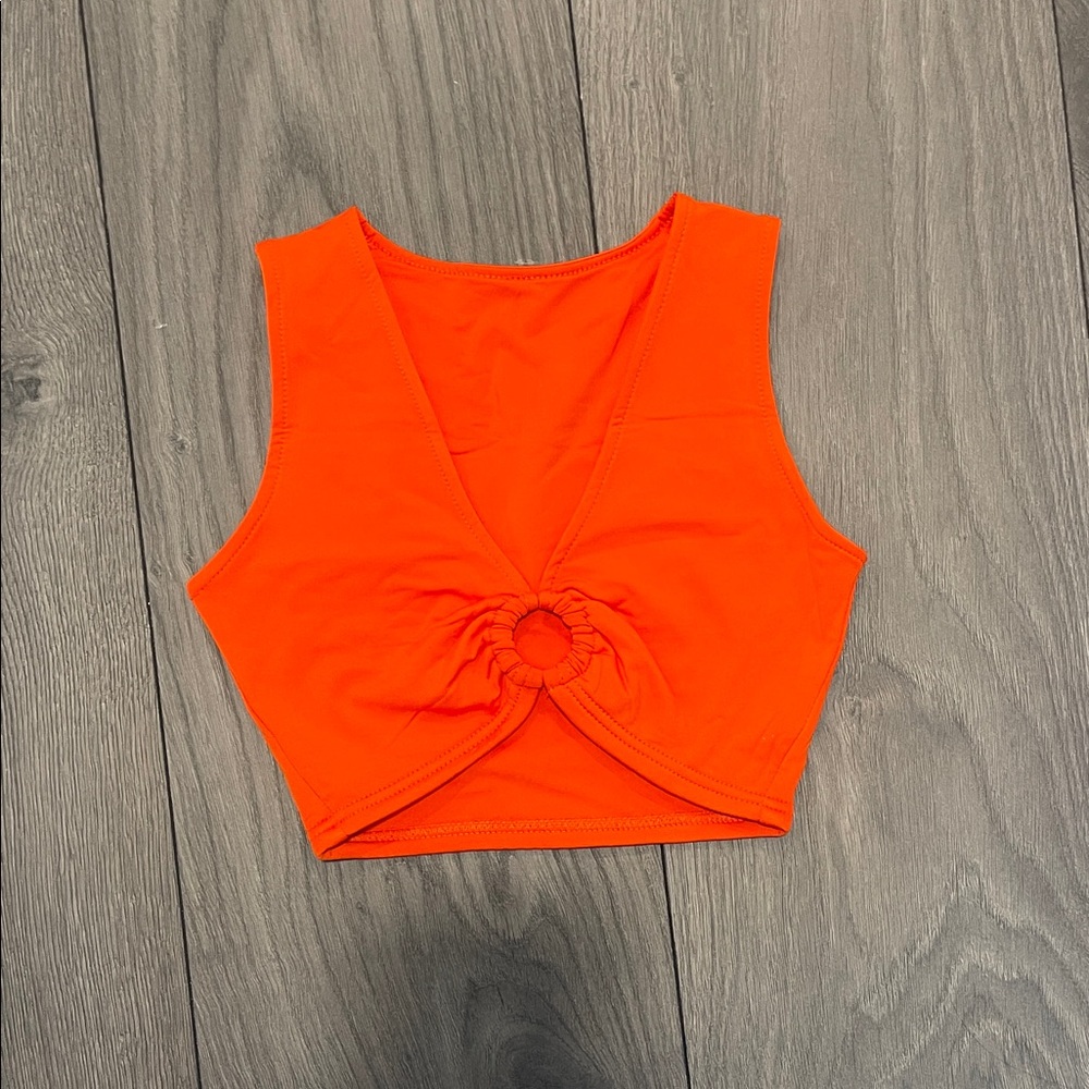 Bold Orange Ring Detail Tank Top